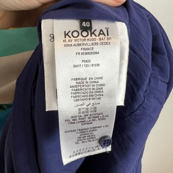 Kookai 100% Silk 40 US Large Multicolored Geometric Short Sleeve Shirt Dress - Picture 7 of 12